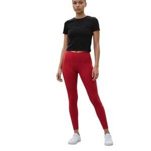 Alo Yoga High Waist Moto Legging Red Airbrush Mesh Quilted W5494R Womens Small